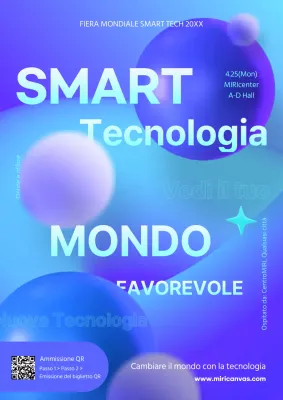 La guida blu e geometrica della Fiera Mondiale Smart Tech