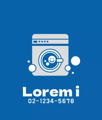 Promuovete la vostra lavanderia con un'illustrazione blu