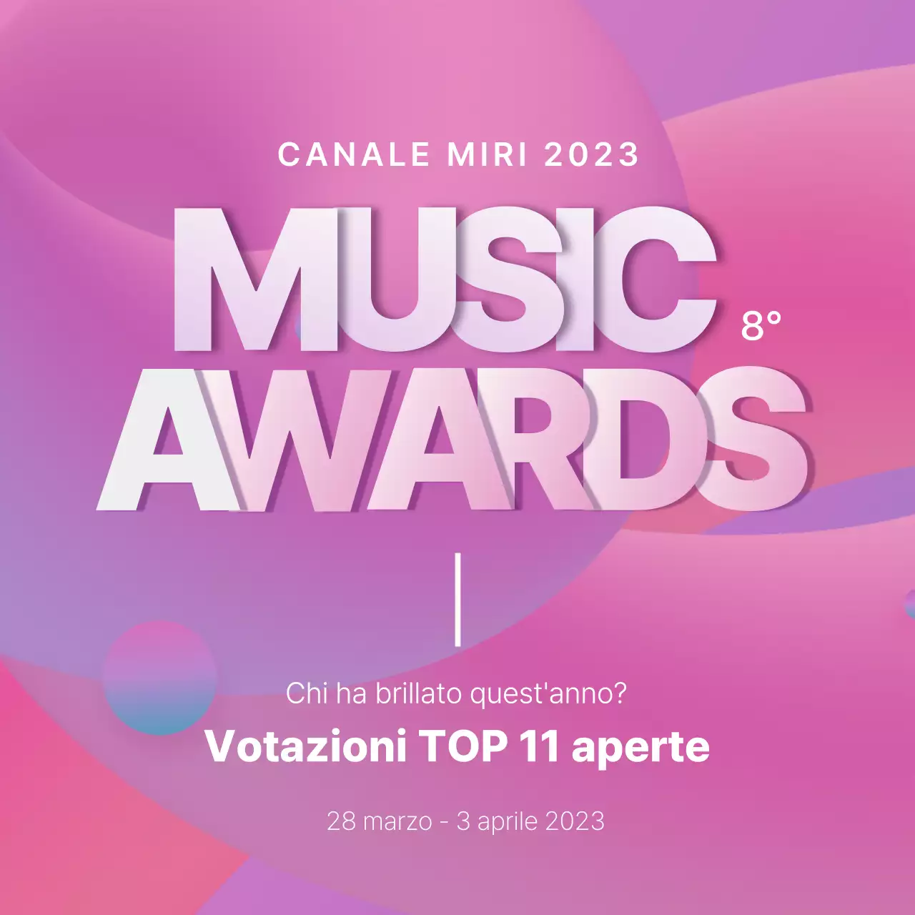 Un premio musicale rosa e viola con un tocco di classe