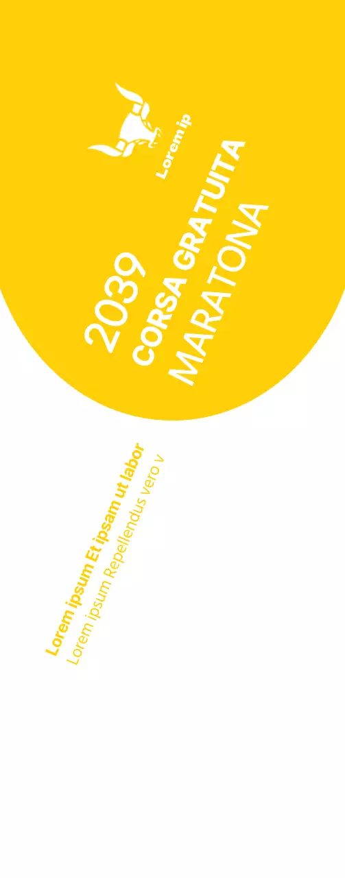 Stile semplice in giallo e bianco per l'informazione e la promozione della maratona