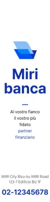 Per promuovere una banca con un logo blu e nero