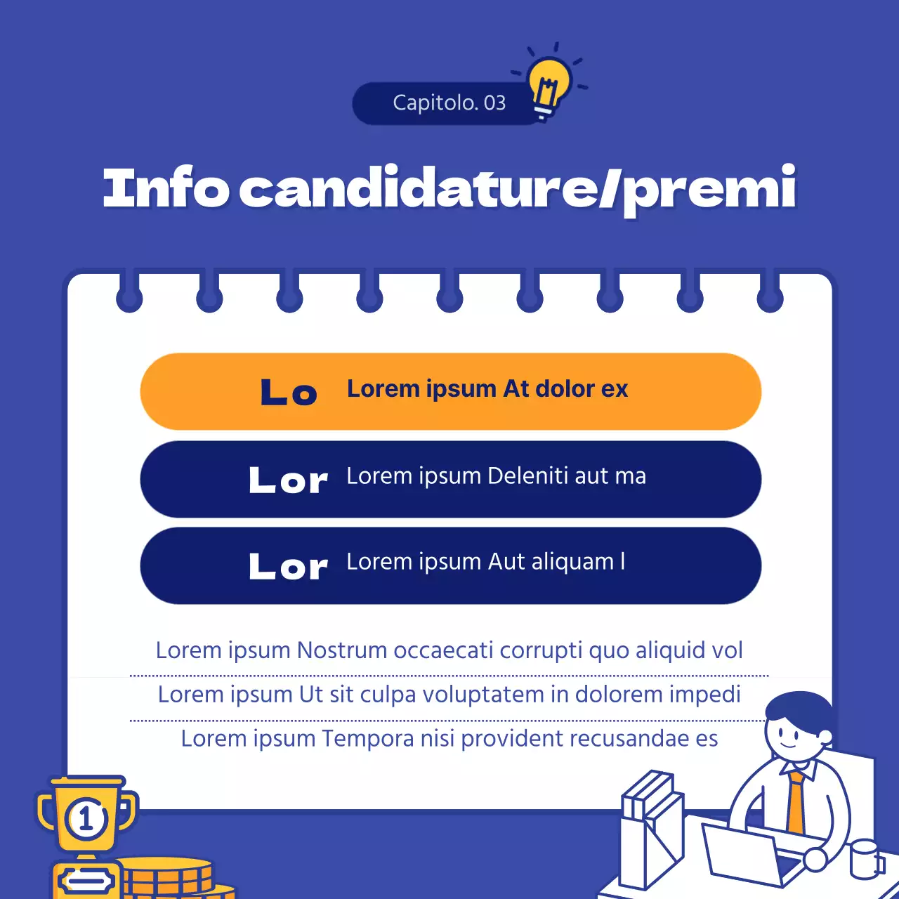 Concorso interno di idee con il concetto di "bolla blu".