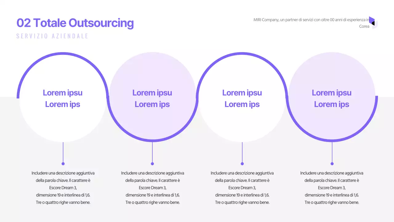 Semplice presentazione aziendale con toni viola