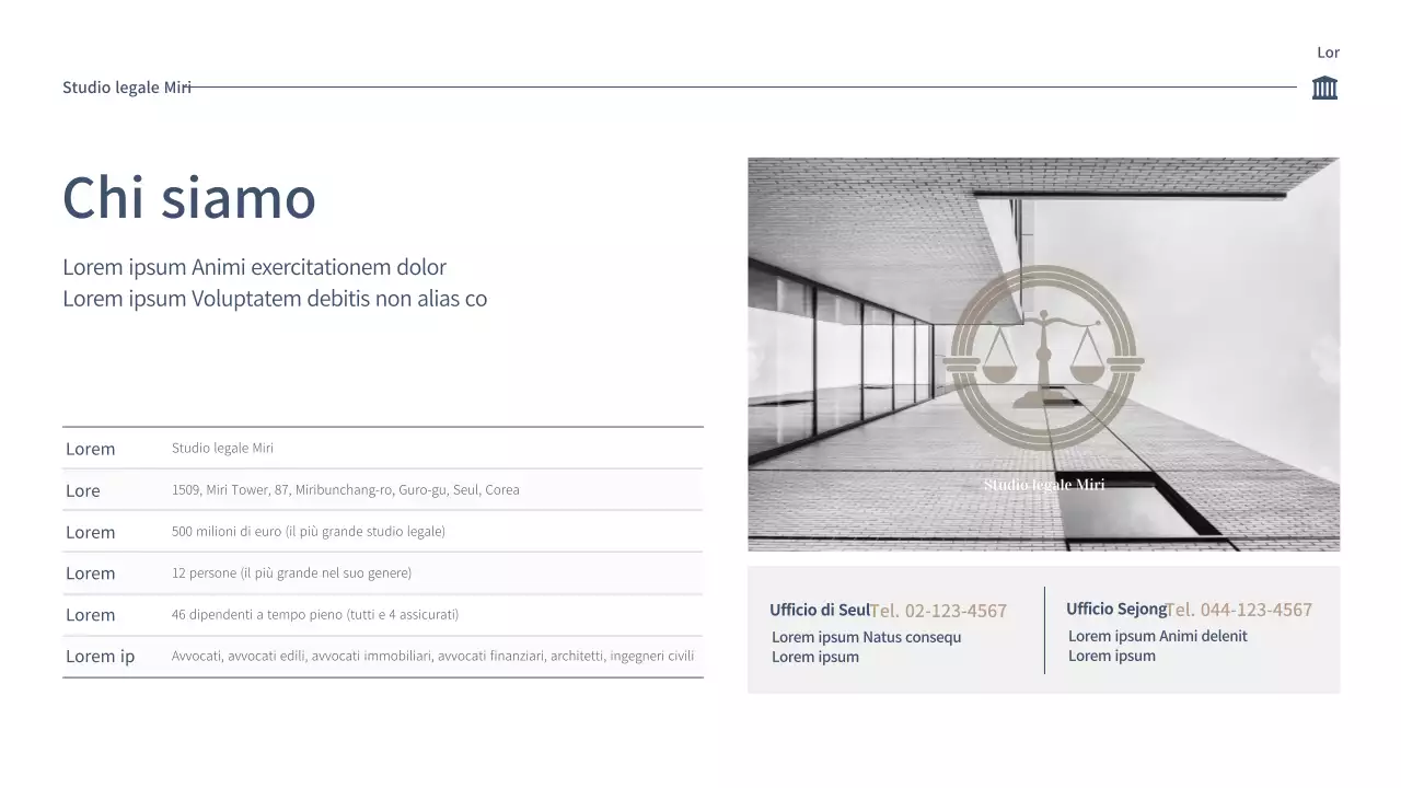 Proposta di offerta di uno studio legale pulito in blu e beige (PPT)