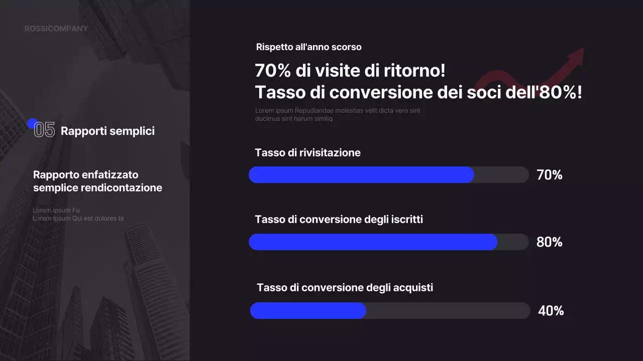 Semplice infografica aziendale in nero e blu