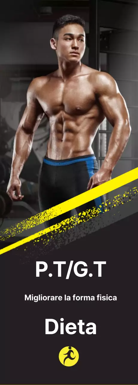 Pubblicità della palestra gialla e nera