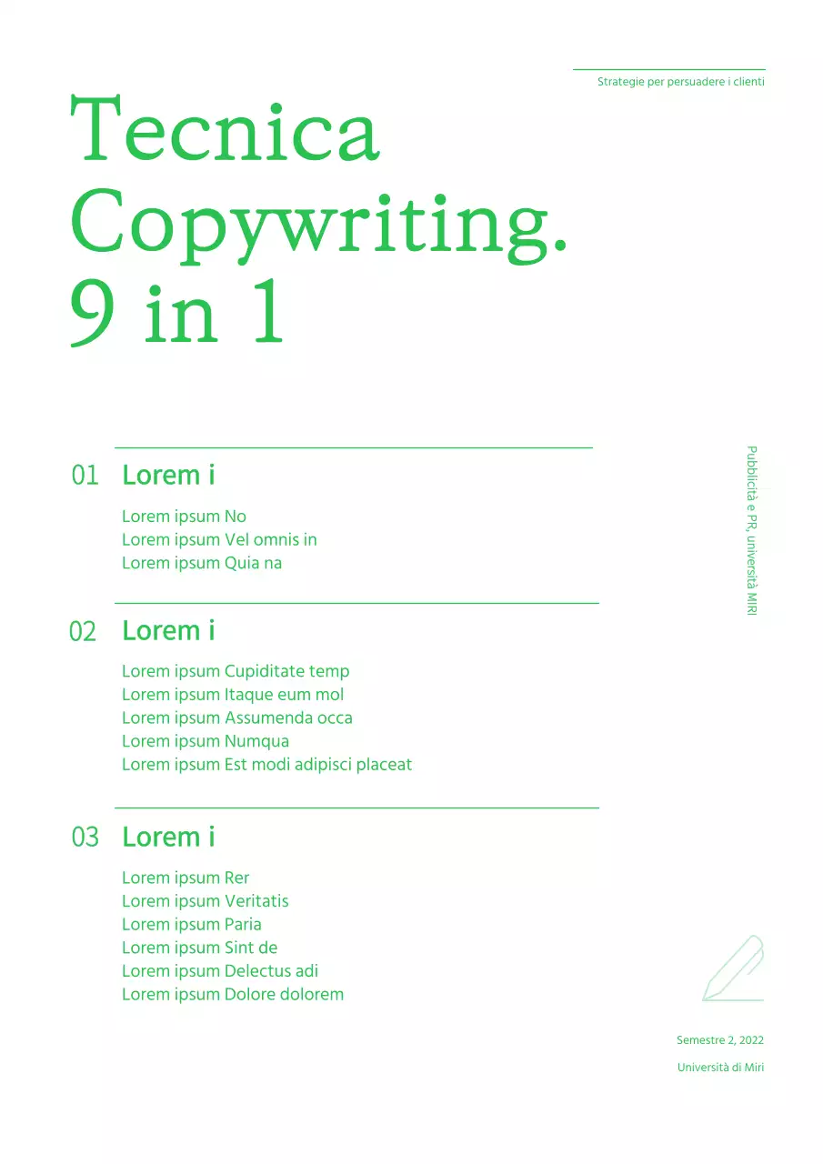 Un documento di syllabus del corso semplice e moderno, in verde e bianco.