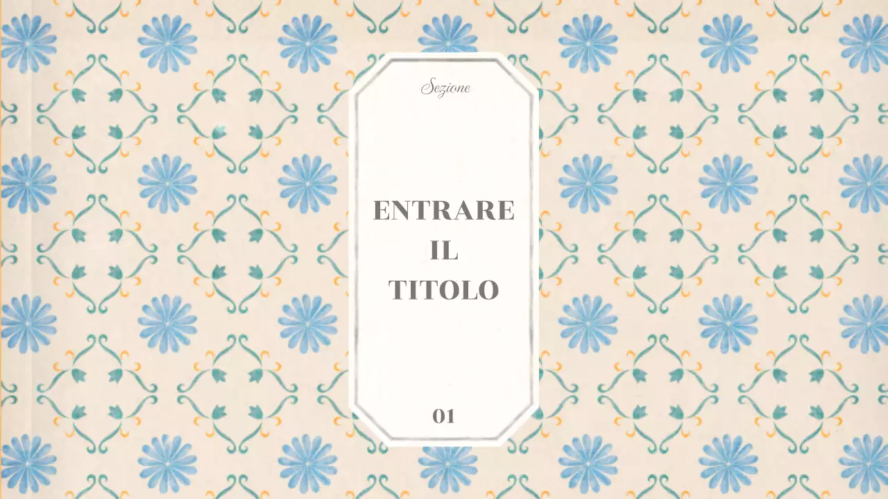 Layout concettuale emozionale di base con motivo di carta da parati vintage in beige e blu chiaro