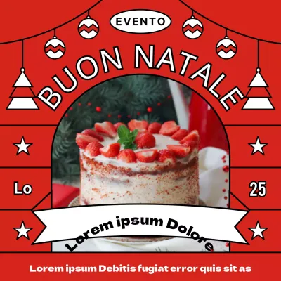 Torta ordinata con illustrazione a linee rosse pre-prenotazione di un evento scontato