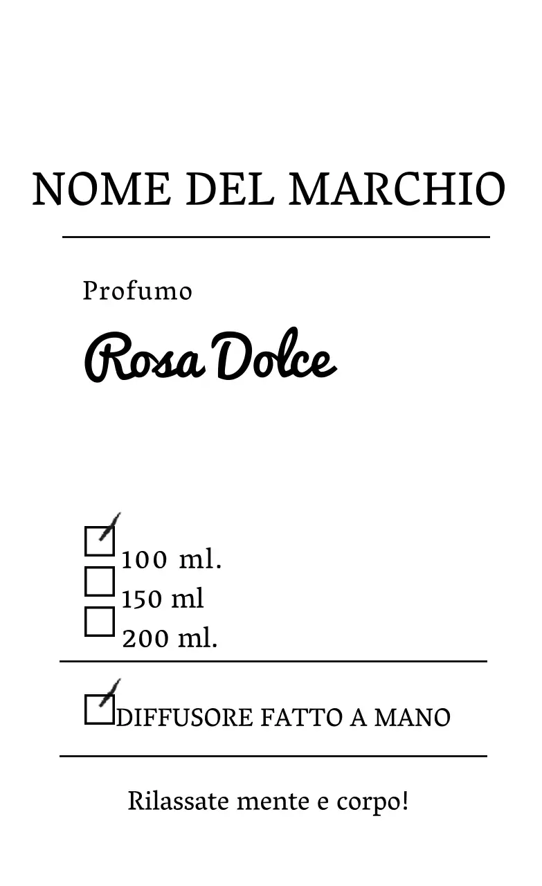 Etichetta adesiva del diffusore