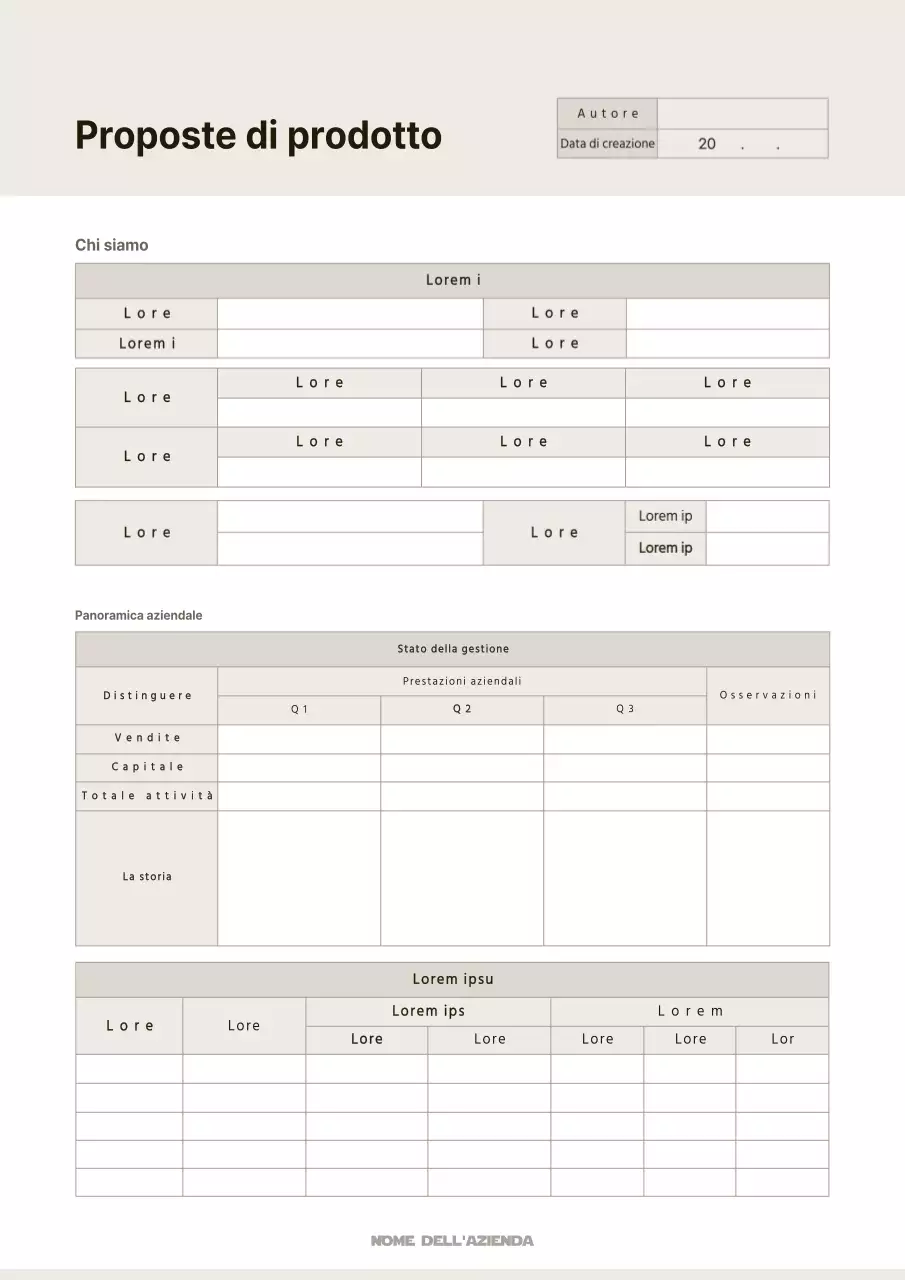 Una proposta di prodotto semplice in bianco e beige
