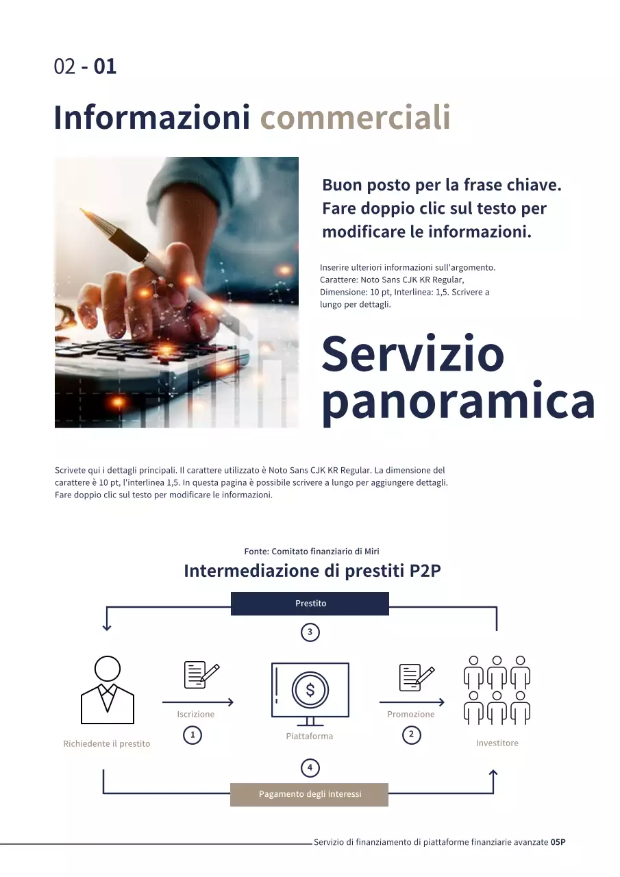 Blu navy Semplice piano aziendale di finanza d'impresa P2P
