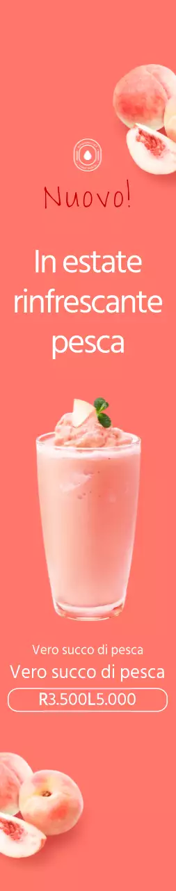 Stile semplice in rosa e bianco per promuovere un menu estivo