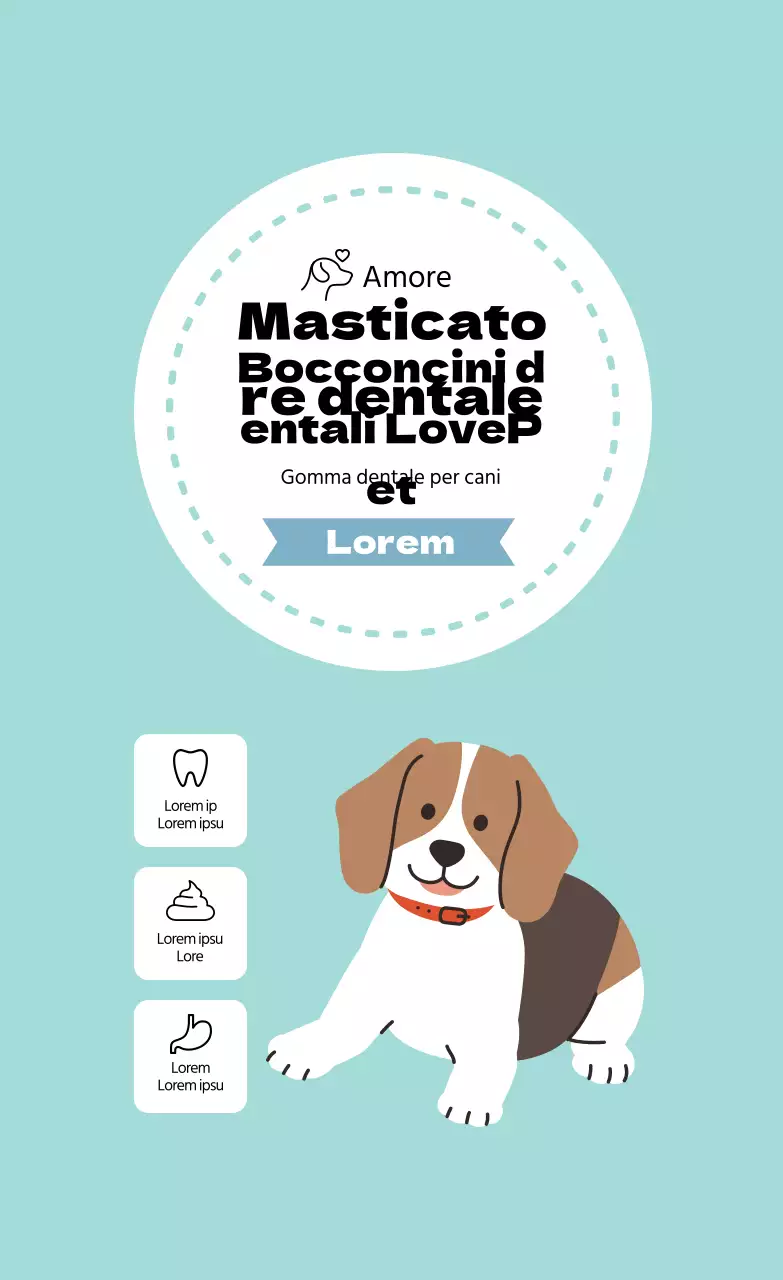 Etichette per gomme dentali illustrate alla menta