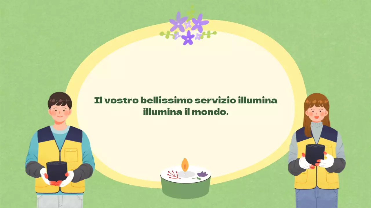 Materiale di formazione per volontari verdi e gialli per gli studenti della scuola media