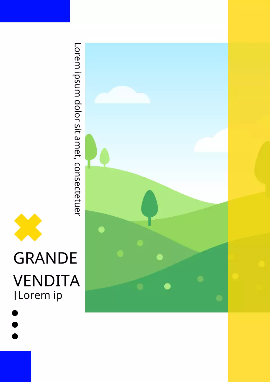 Diversi layout con foto blu e gialle