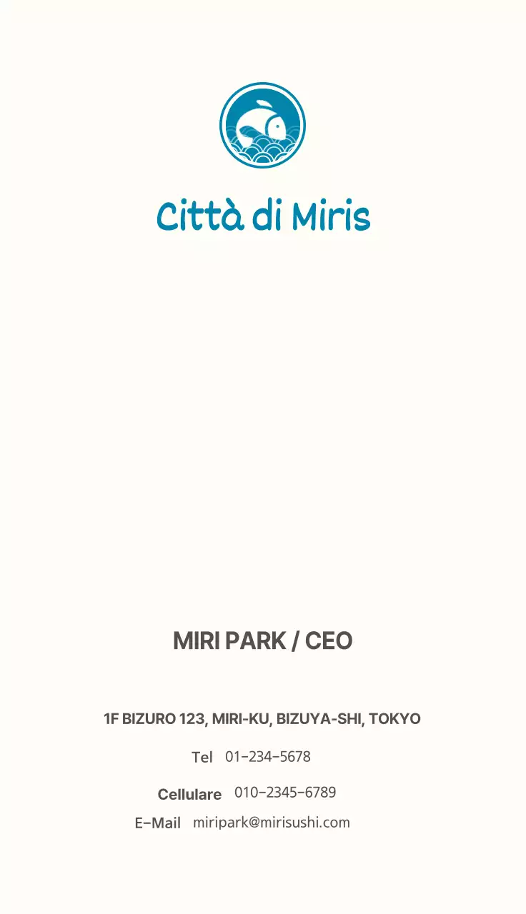 Ristorante giapponese di sushi con un design pulito in blu e giallo chiaro