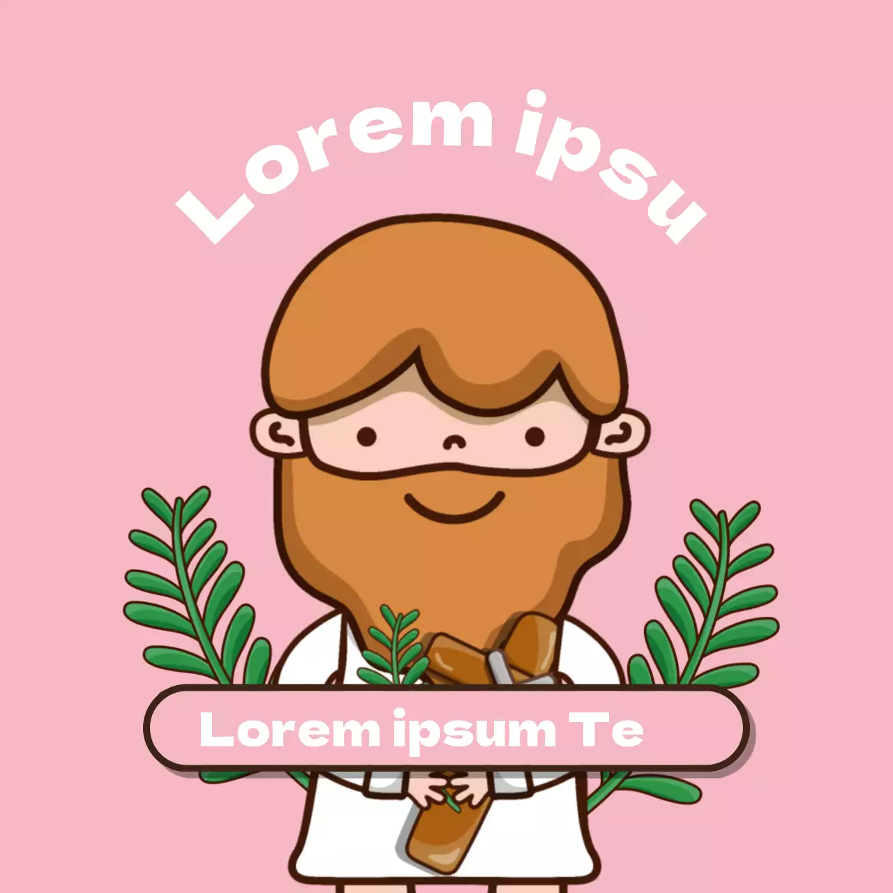 Chiesa rosa illustrazione personaggio carino