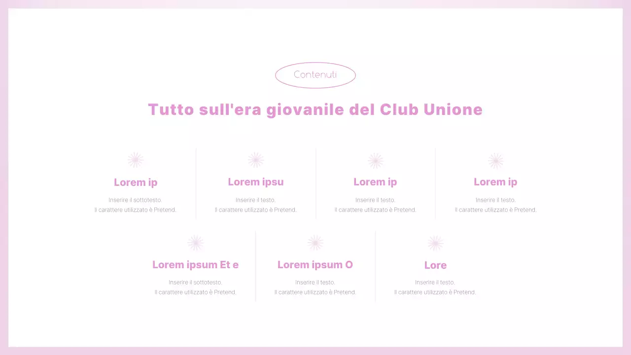 Una guida rosa e pulita per l'orientamento dei club