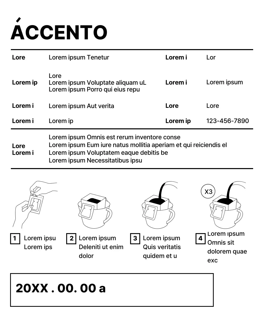 Design semplice con forme nere come accenti