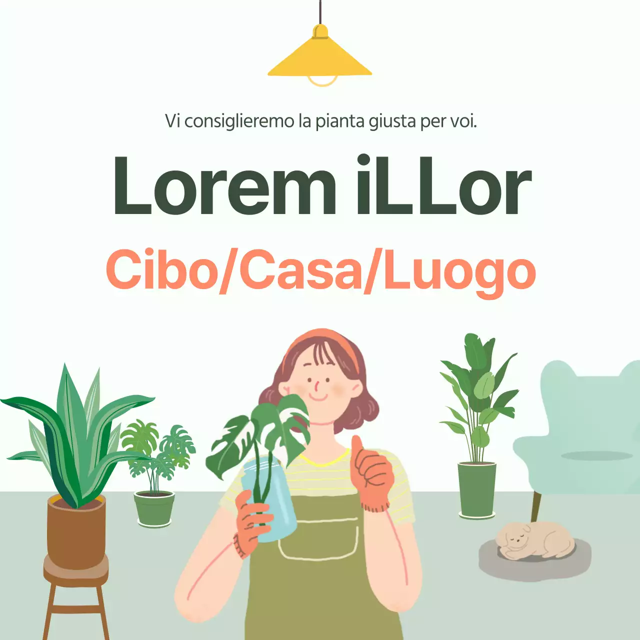 Cartolina di raccomandazione per animali domestici verde e giallaNews design