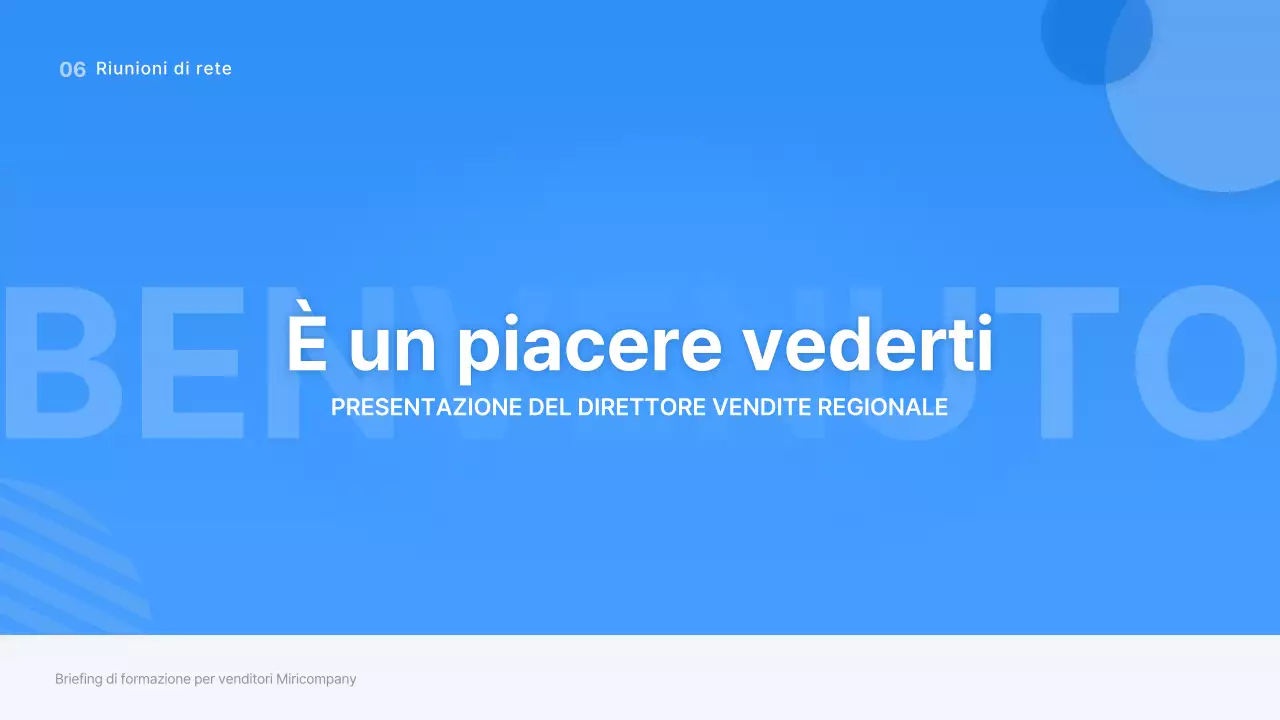 Briefing di formazione per venditori con forme blu e tridimensionali