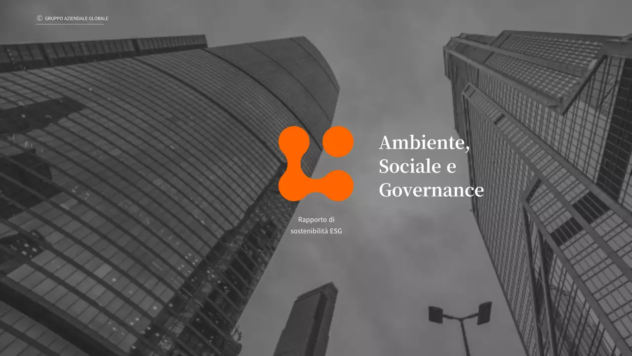 Rapporto di sostenibilità ESG aziendale in arancione