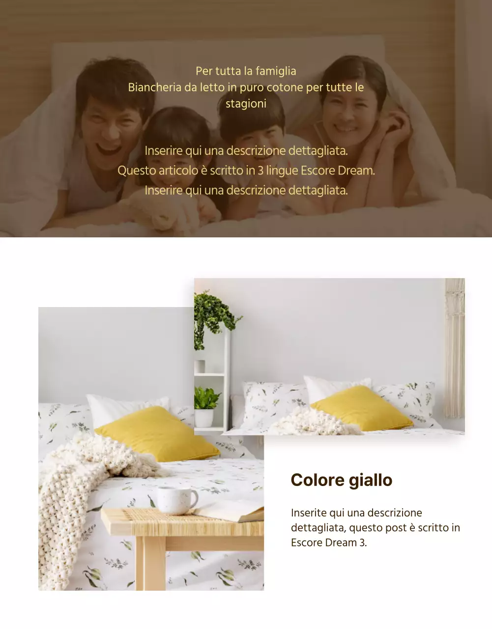 Pagina dei dettagli dell'evento giallo primaverile