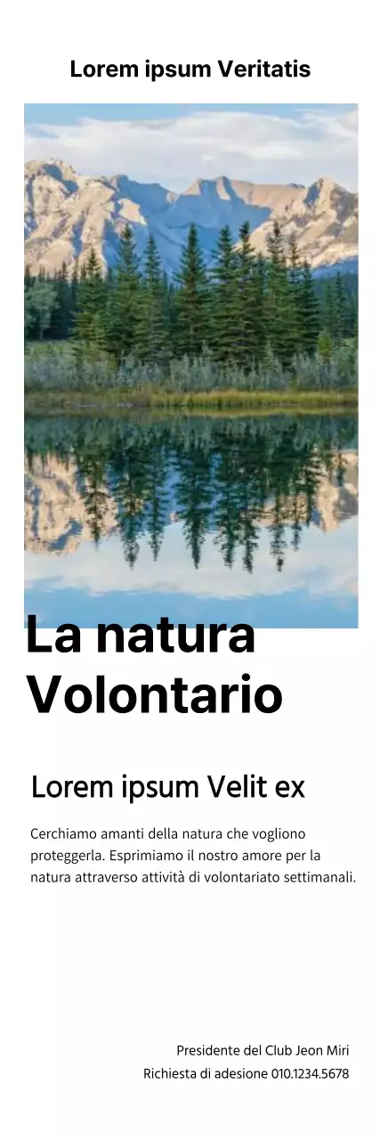 Reclutamento di un club di volontari ambientali con foto di natura pulita