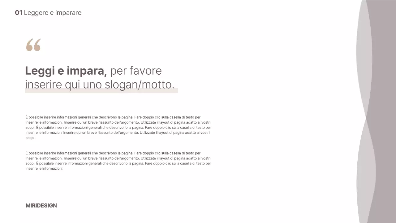 Introduzione al programma di lettura a tema marrone