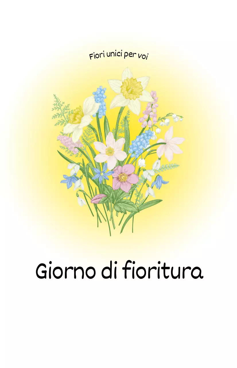 Un fiorista con sfumature di colore e illustrazioni di bouquet per una fresca atmosfera primaverile