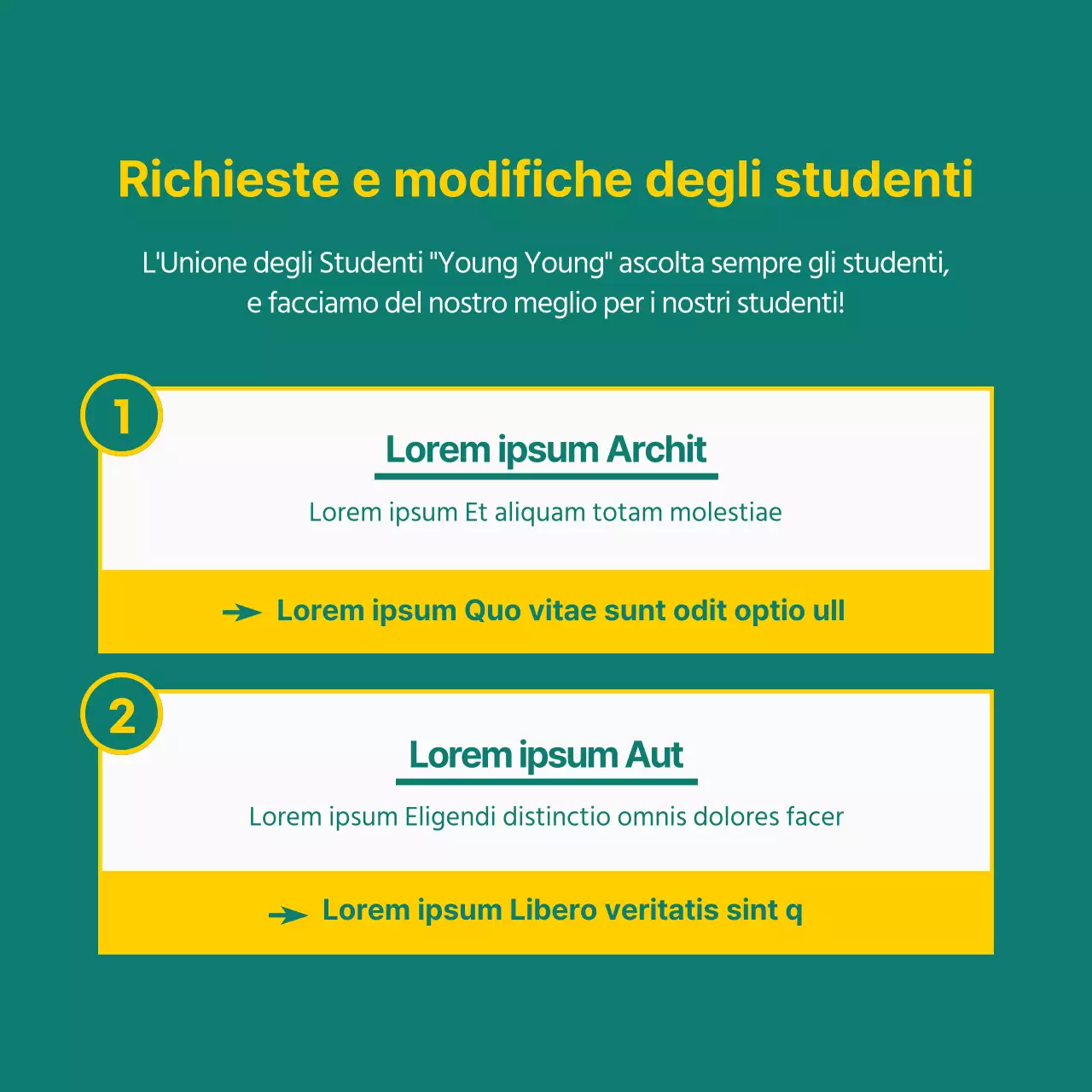 Il giallo e il verde dell'università evidenziano il design della cartaNews
