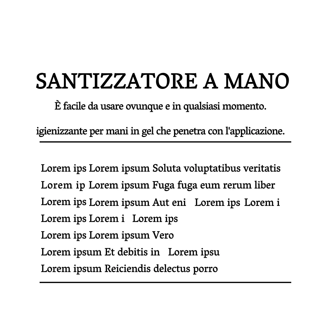 Etichettatura degli ingredienti dei disinfettanti per mani
