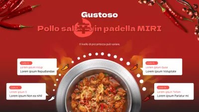 Rosso concetto fotorealistico pollo stir-fry con tema passi piccanti