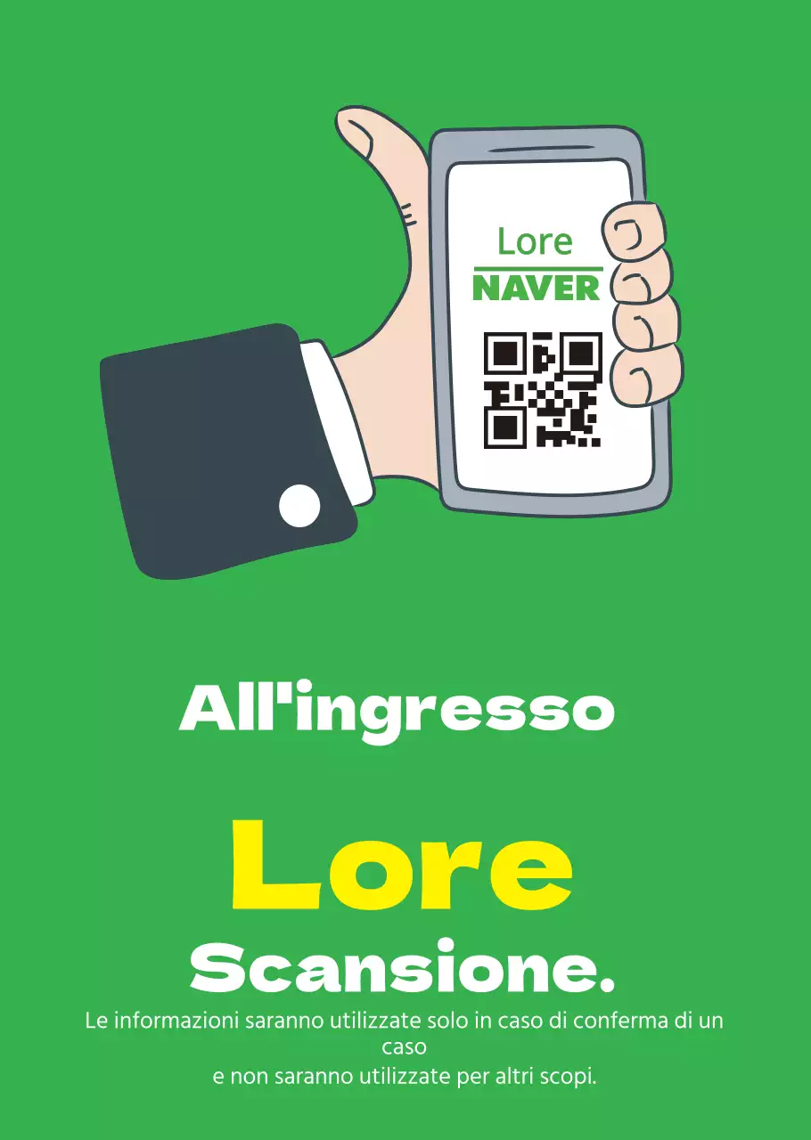 Illustrazione a mano Codice QR Corona Listing Poster trasparente