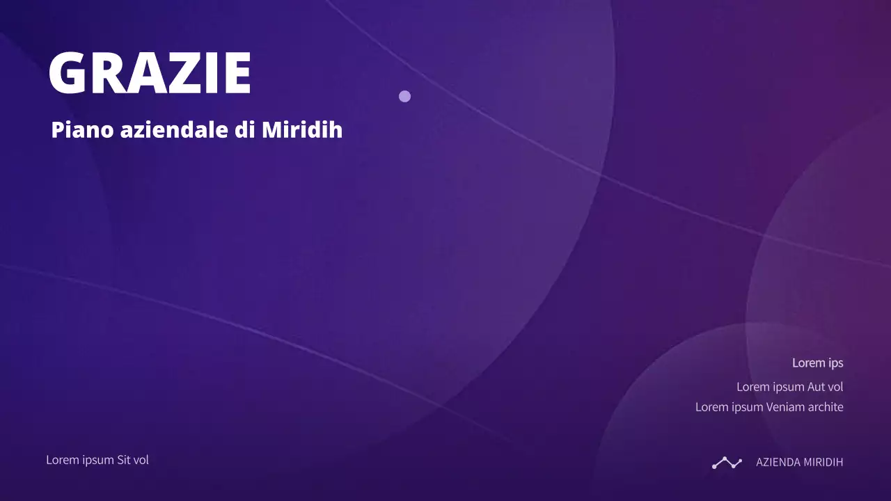 Piano aziendale con concetto di gradiente viola