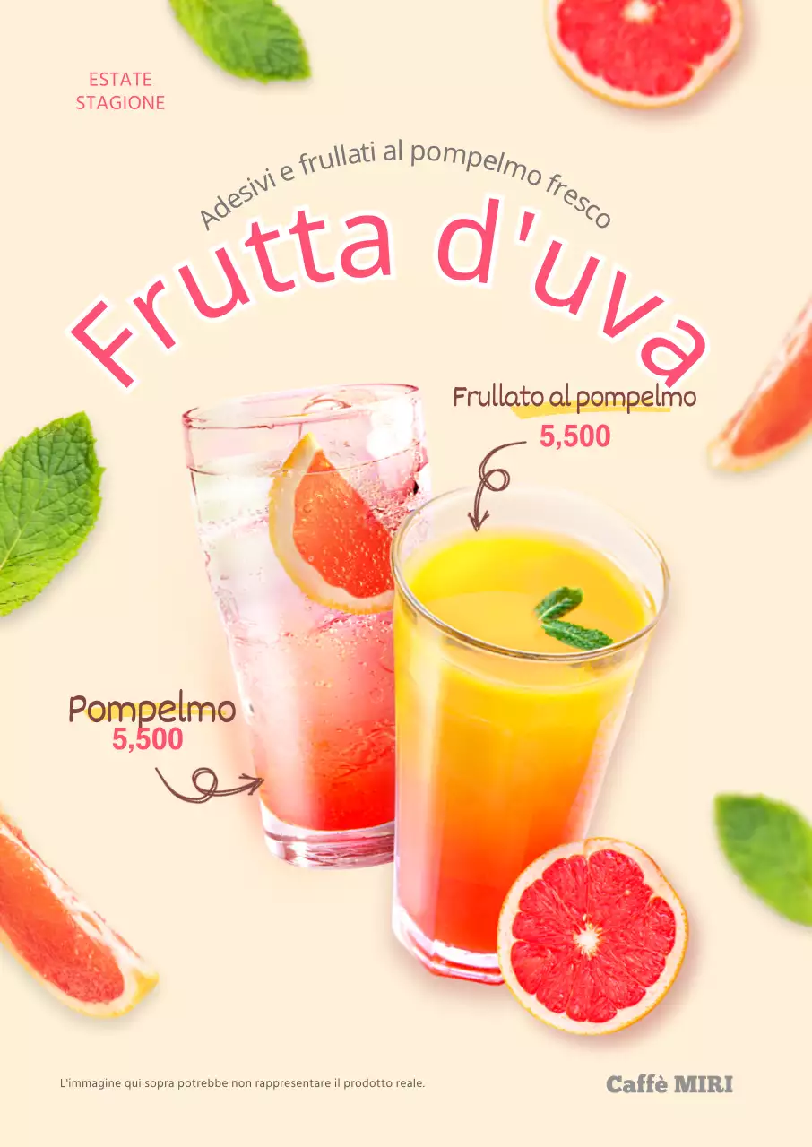 Promuovere l'estate bere succo di pompelmo frullati di pompelmo