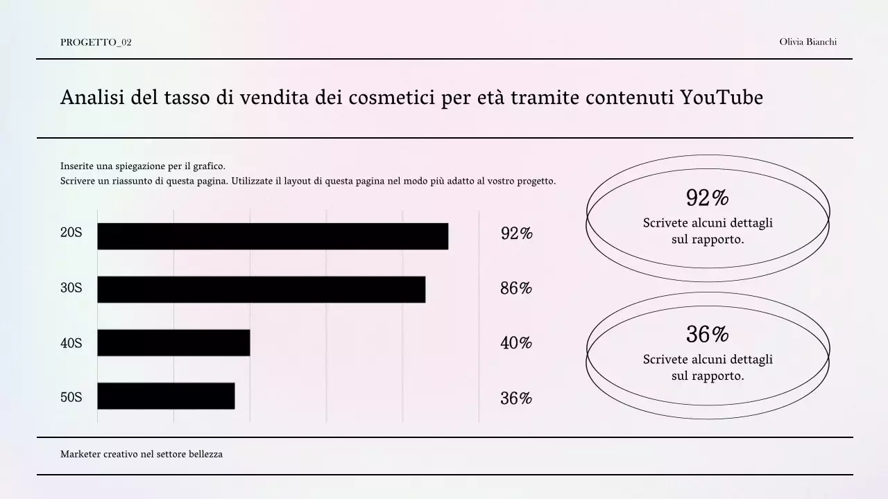 Una lussuosa cartella di marketing di bellezza in viola e blu