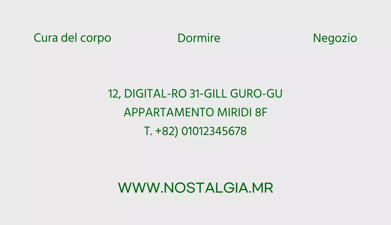 Un elegante stile di biglietto da visita con accenti grigi e verdi