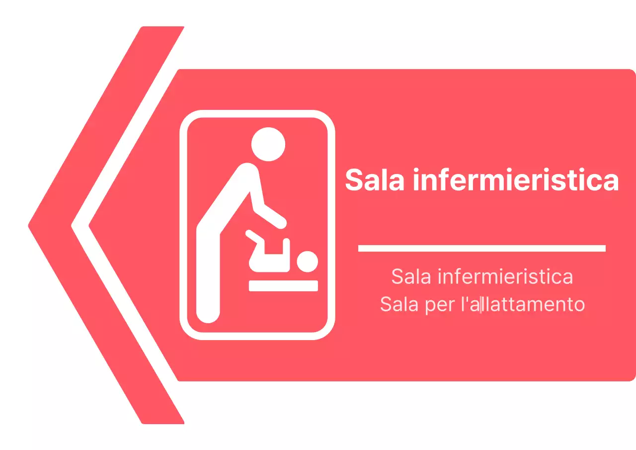 Pittogramma della sala infermieri in stile semplice bianco e rosa