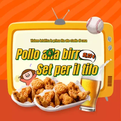 Promuovere un simpatico set per il tifo da baseball in giallo e arancione