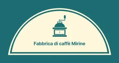 Balsa da caffè con una linea turchese raffigurante un macinino da caffè