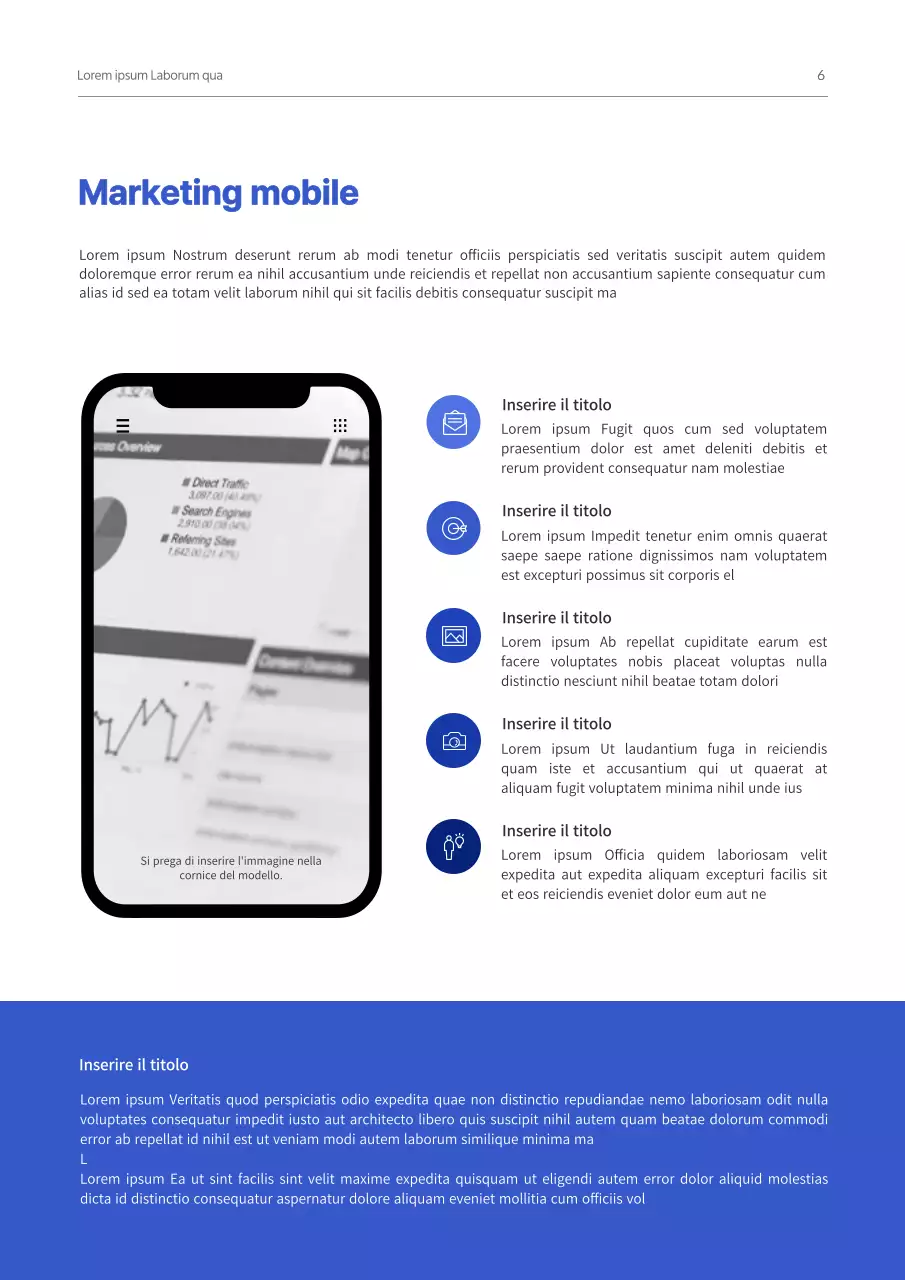 Proposta commerciale di concetto semplice in blu