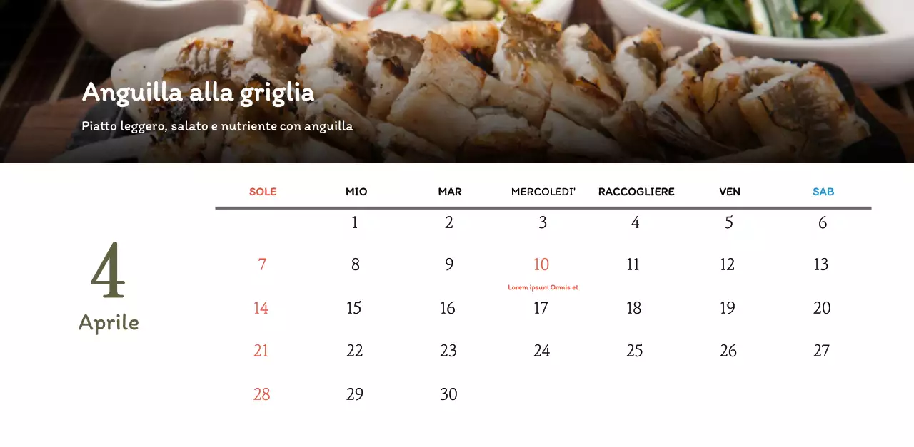 Calendario dei coupon del ristorante coreano tradizionale in beige e marrone