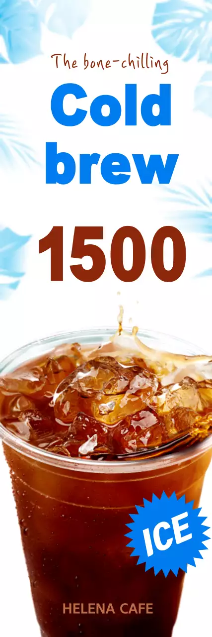 Banner promocional de café da moda azul