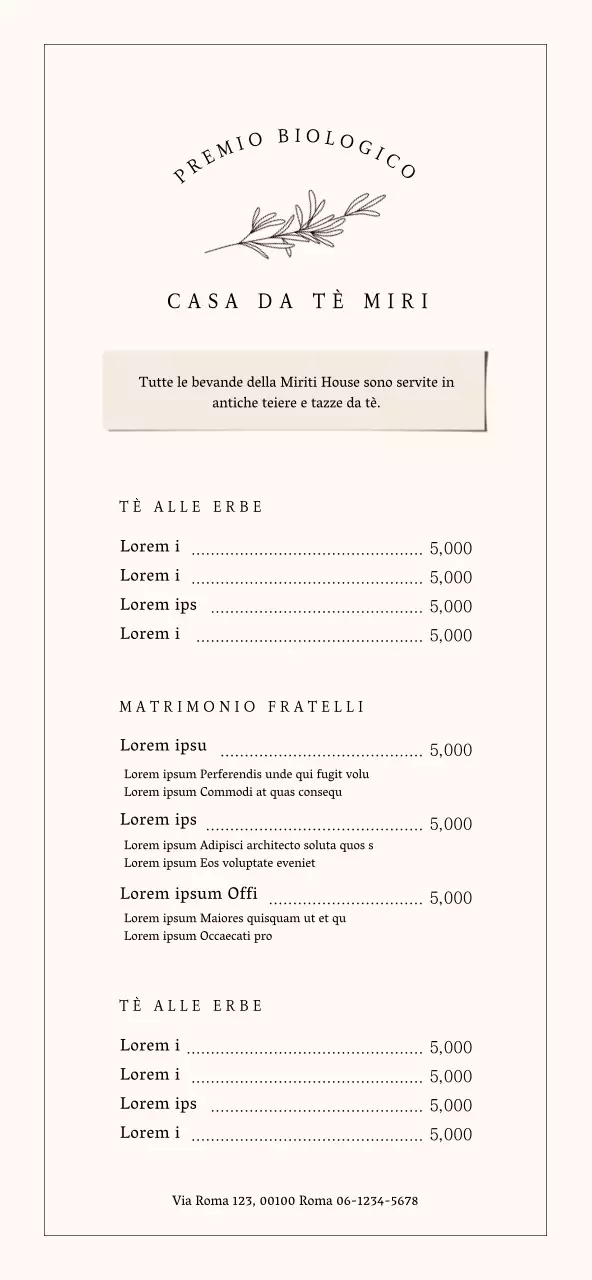 Tabellone del menu del caffè semplice ed emozionale in marrone chiaro e nero
