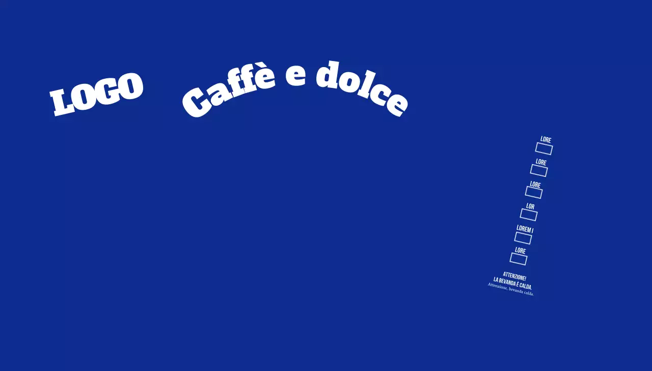 Testo blu a caratteri semplici caffetteria