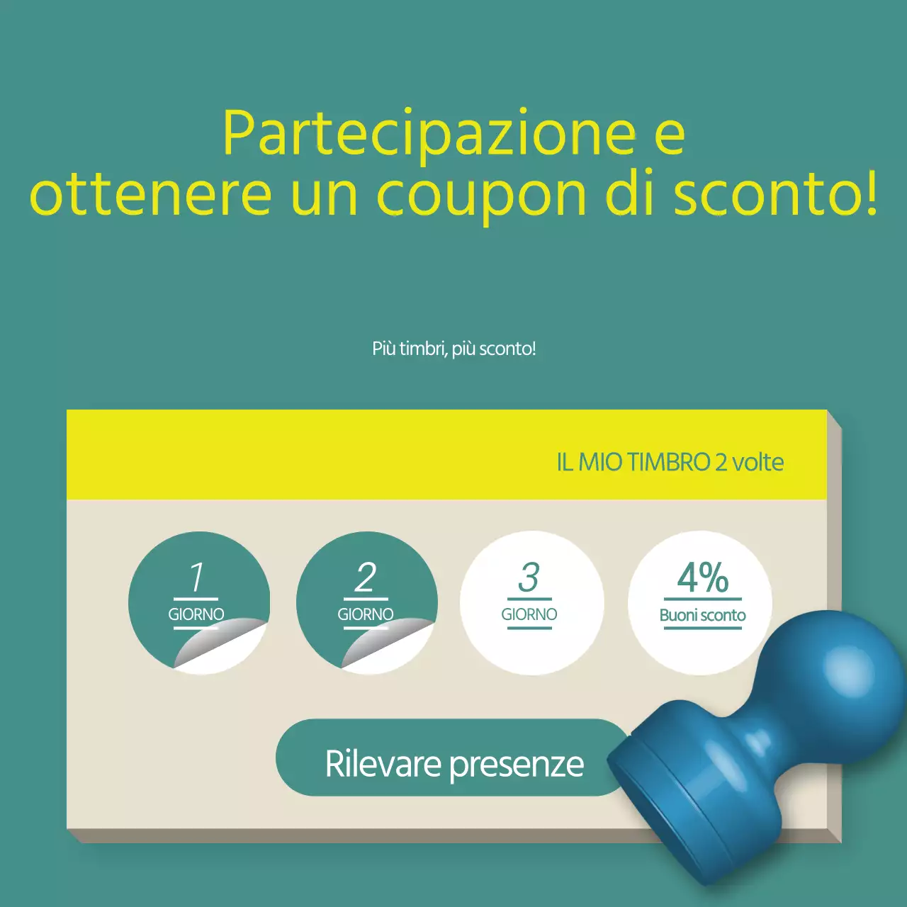 Presentati e ricevi un buono sconto!