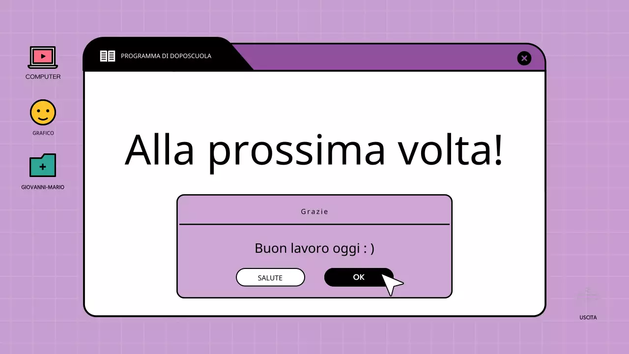 Lezioni di computer grafica in cornici colorate per browser