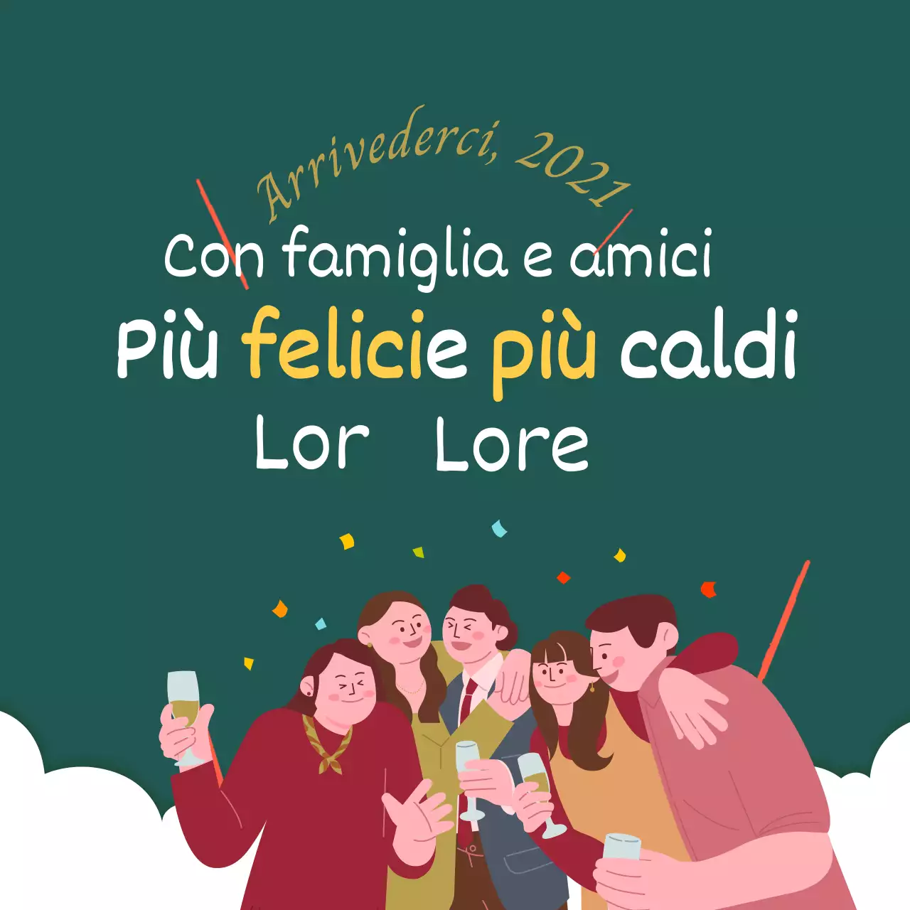 Biglietto di auguri animato verde illustrato